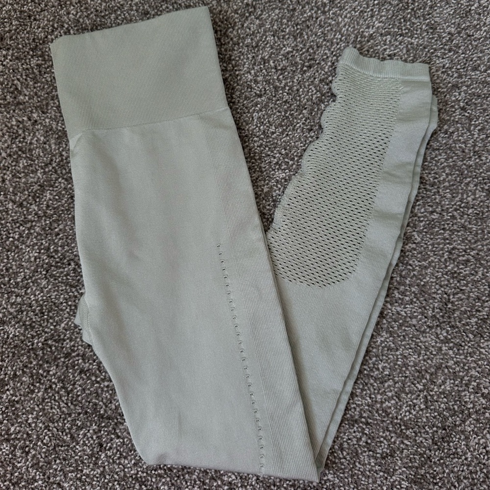 JoyLab Light Green Seamless High Rise Compression Leggings with Ventilation | XS